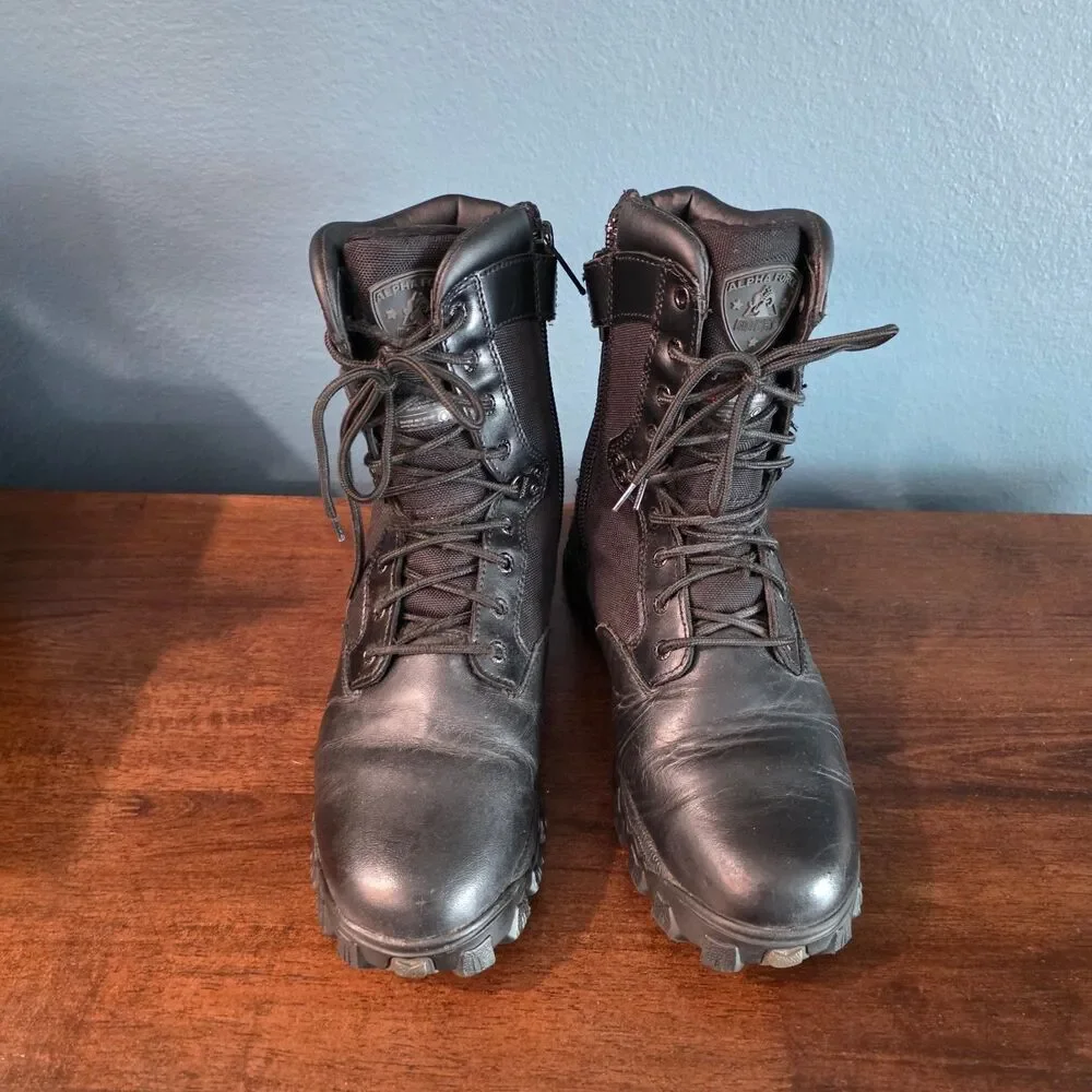 Rocky Mens Alpha Force 8” Duty Black Tactical Military Police Size 10W Boots